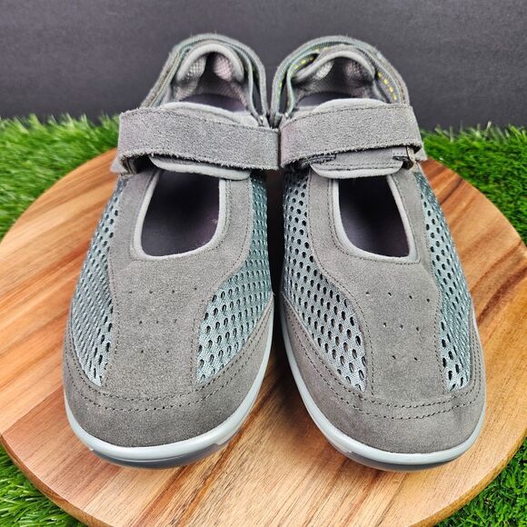 Orthofeet Womens Sanibel Mary Jane 9.5 Wide Gray Green Suede Orthotic Shoes 895 - Picture 6 of 11